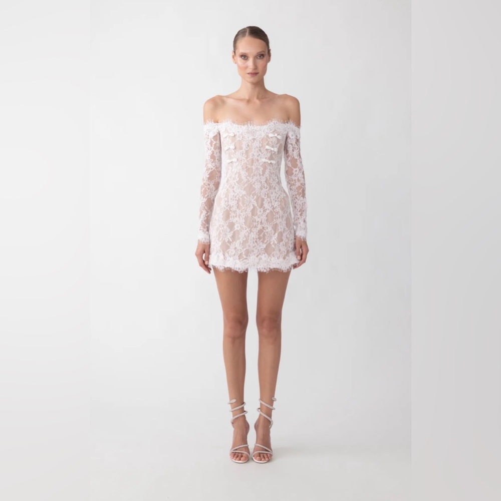Sau Lee Rachael Lace Mini Dress